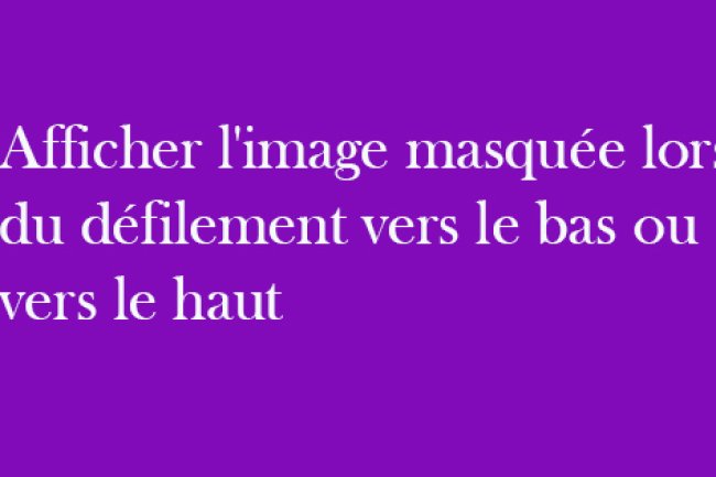 Afficher une image au scroll